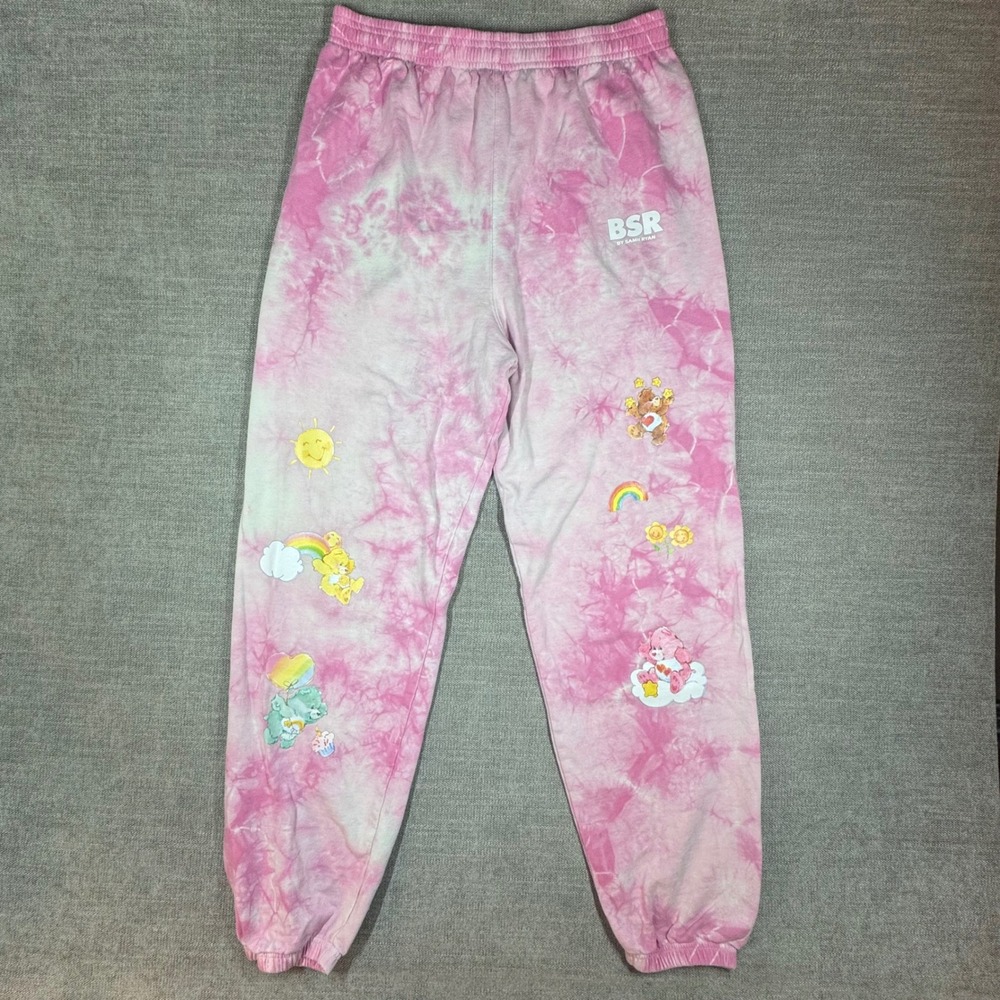 BSR By Samii Ryan In The Clouds Care Bears‎ Tie-Dye Pink Sweatpants Womens Large
